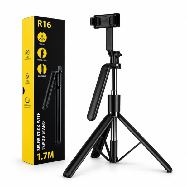 R16 selfie stick with tripod stand 1.7 meter for mobile photography